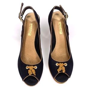 Sperry Top-Sider Mabel Canvas Slingback Cork Wedge